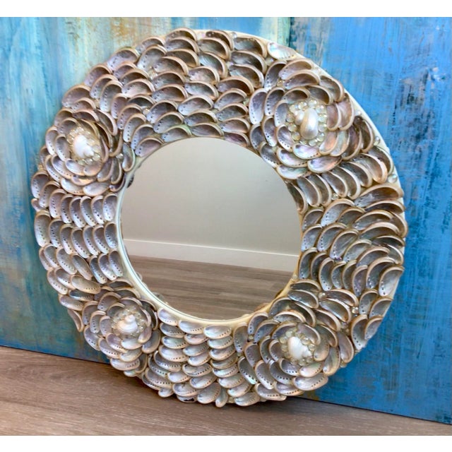 Stunning Silver Iridescent Abalone Seashells ...Rosette Pattern For Sale - Image 11 of 11