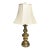 Vintage Brass Stiffel Table Lamp W/ Original Shade For Sale