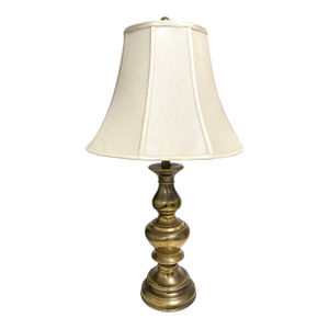 Vintage Brass Stiffel Table Lamp W/ Original Shade