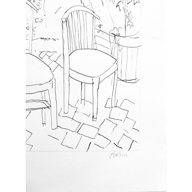 Shabby Chic California Garden Ink Drawing by Martha Holden For Sale - Image 3 of 6