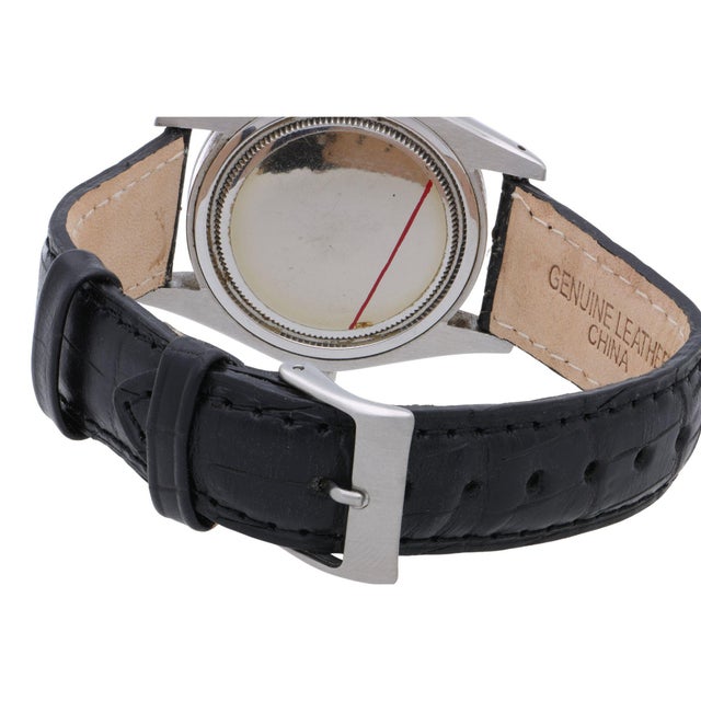 Vintage Rolex Oysterdate Precision 6694 Blue Dial Steel 1977 Leather Strap Watch For Sale - Image 11 of 17