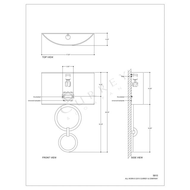 Transitional Currey & Company Bolebrook Wall Sconce For Sale - Image 3 of 4