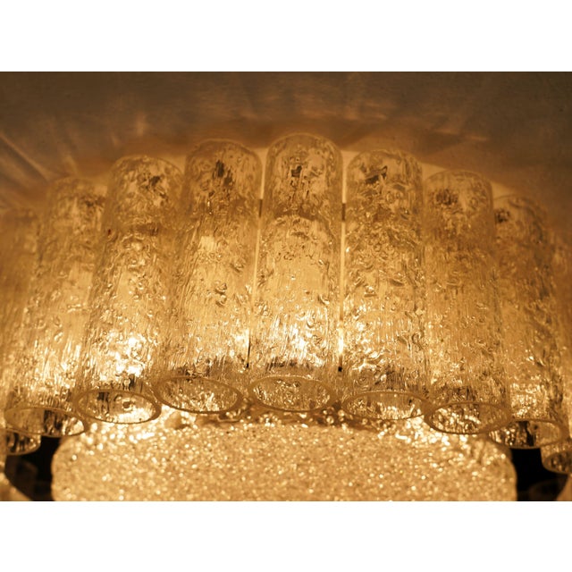 Vintage Ice Glass Ceiling Fixture with 32 Glass Tubes from Doria Leuchten, 1960s For Sale - Image 10 of 14