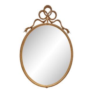 Vintage Carver's Guild Rope Bow Mirror For Sale