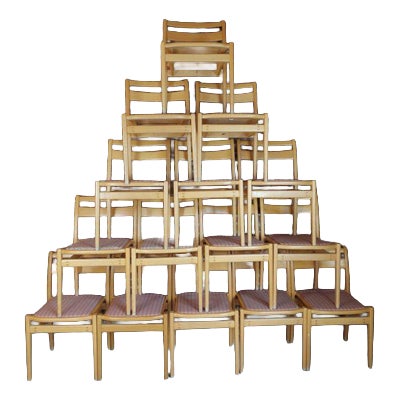 Stackable Chairs, Denmark, 1970, Set of 18 For Sale