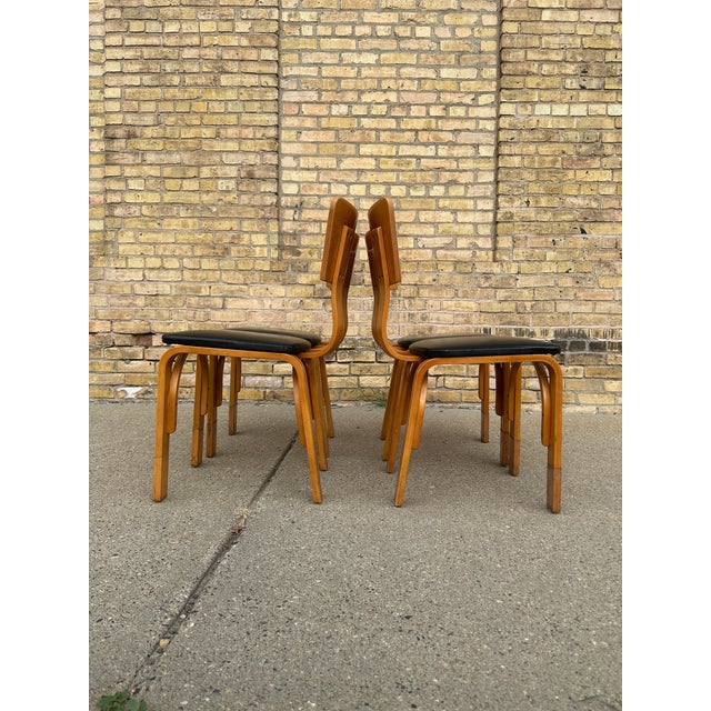 1960s Set of 4 Mid-Century Modern Style Bentwood Chairs – Falcon Products For Sale - Image 5 of 12