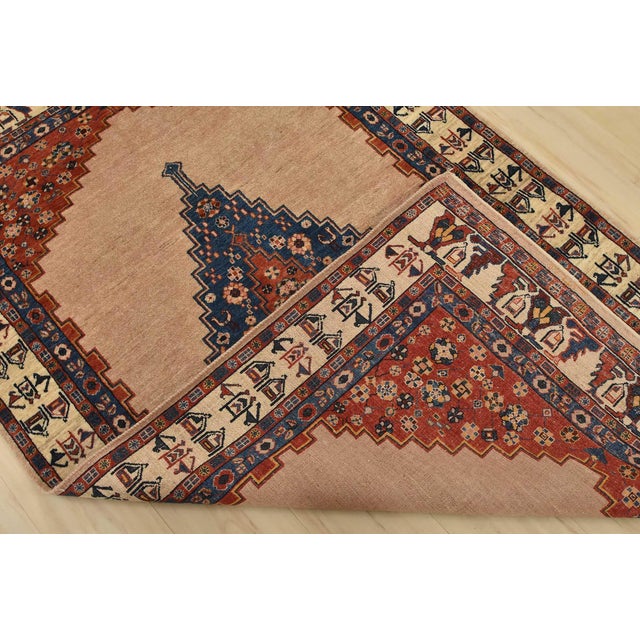 Gabbeh Rug 4’1” X 6’6” Beige Wool Vintage Tribal Hand-Knotted Oriental Carpet For Sale - Image 12 of 13
