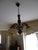 1960s Five-Light Chandelier in Wood and Metal Frame with Opaline Lampshade, 1960s For Sale - Image 5 of 9