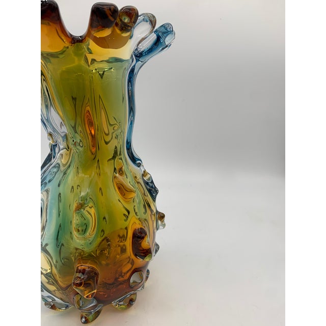 Rostrato Murano Vase attributed to A. Del Borgo for Seguso, Italy, 1980s For Sale - Image 4 of 5