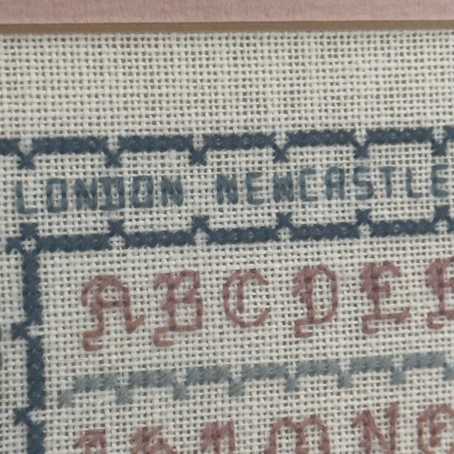 Wood Vintage British Hand-Stitched Needlepoint Sampler “Old Friendships Are the Dearest” For Sale - Image 7 of 9
