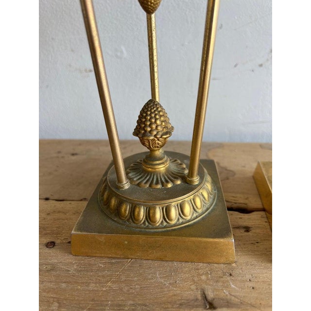 Neoclassical Early 20th Century Bronze Candle Holders For Sale - Image 3 of 11