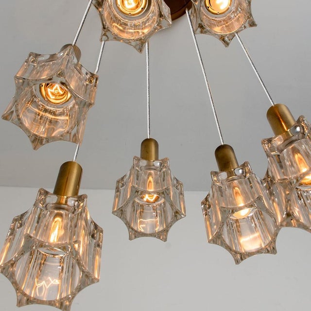 Cascading Glass and Brass Pendant fro Peill Putzler, 1970s For Sale - Image 18 of 18