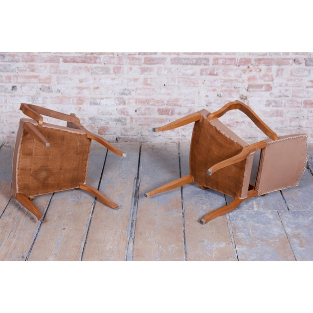 Set of Art Deco Armchairs in Beech attributed to Jules Leleu, France, 1930s For Sale - Image 10 of 10