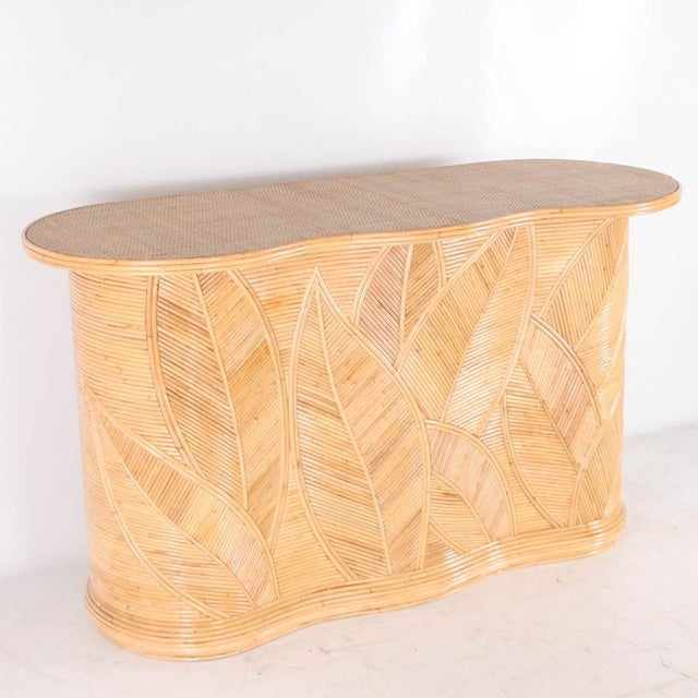 Leaf Rattan Console Table For Sale - Image 5 of 16