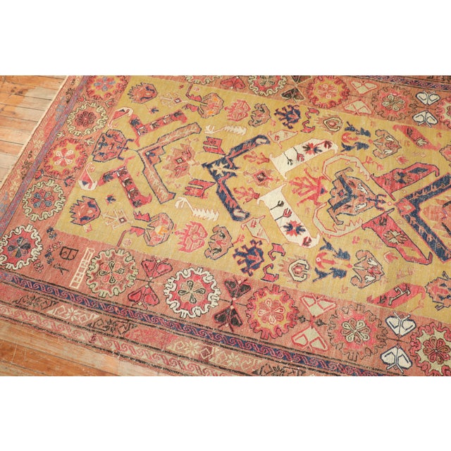 Zabihi Collection 19th Century Gold Persian Soumac Flatweave - 5'7" x 8'3" For Sale - Image 11 of 11