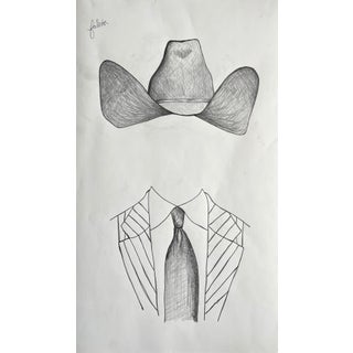 "Untitled (Cowboy Portrait)" Contemporary Surrealist Figurative Drawing For Sale