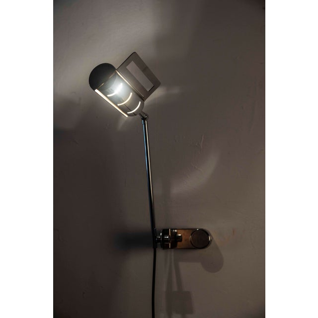 Metal Adjustable Chrome-Plated Metal Wall Lights, Italy, 1970s, Set of 2 For Sale - Image 7 of 8