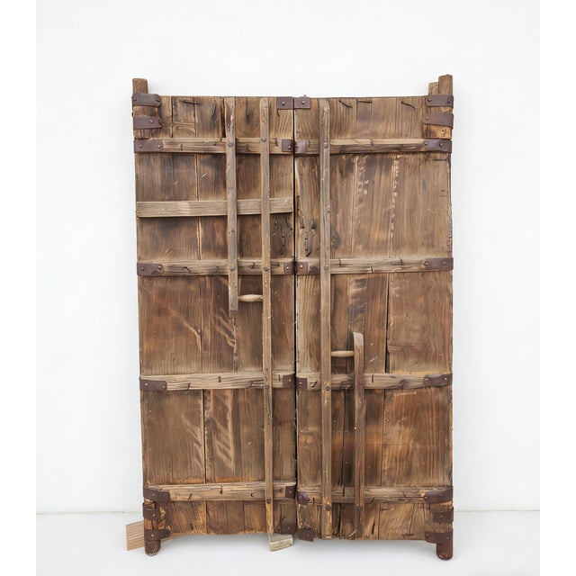 19th Century Chinese Wood Doors With Decorative Iron Accents For Sale - Image 4 of 4