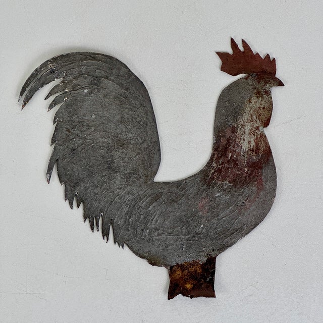 Salvaged Antique 19th Century Rooster Sheet Metal Weathervane Topper For Sale In New York - Image 6 of 6