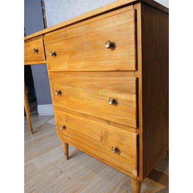 Baumritter Vintage Mid-Century Modern Solid Birch "Roomates" Writing Desk by Baumritter (Ethan Allen) For Sale - Image 4 of 18