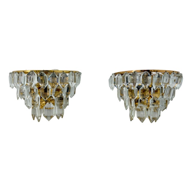 Crystal Wall Lamps from Bakalowits & Söhne, 1970s, Set of 2 For Sale