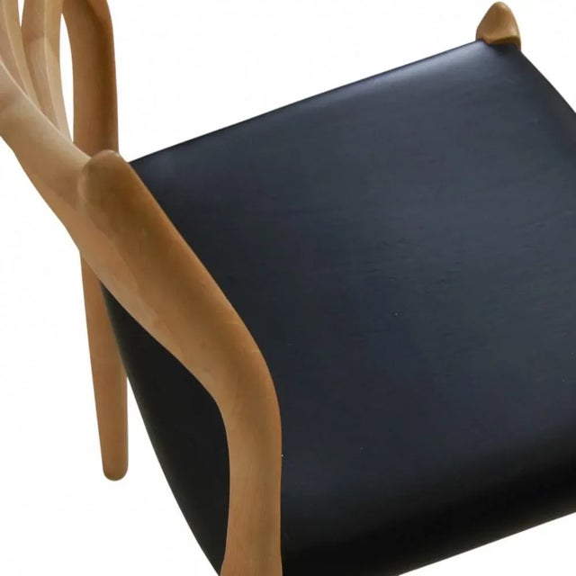 No78 Chairs in Beech and Black Leather, Set of 4 For Sale - Image 18 of 18