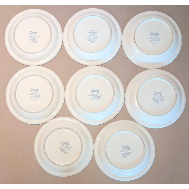 1970s Vintage International China Whitestone "Ocala S Y 6270" Stoneware Dinner Plates, Set of 8 For Sale - Image 11 of 12