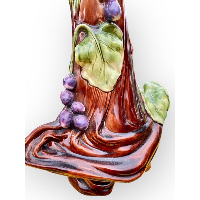 Art Nouveau An Art Nouveau Plums Design Majolica Amphora Vase For Sale - Image 3 of 17