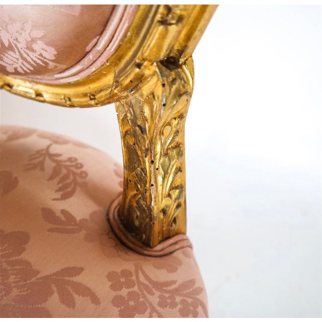 Wood Set of Four 19th Century Louis XVI Style Giltwood Side Chairs For Sale - Image 7 of 9