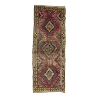 1960's VintageTurkish Konya Distressed Rug- 4′1″ × 10′8″ For Sale