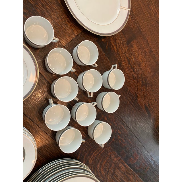 1990's Traditional Christofle Tiriada Parme China Dinnerware Set of