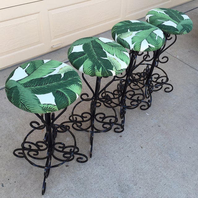 Vintage Wrought Iron Bar Stools - Set of 4 | Chairish (640 x 640 Pixel)