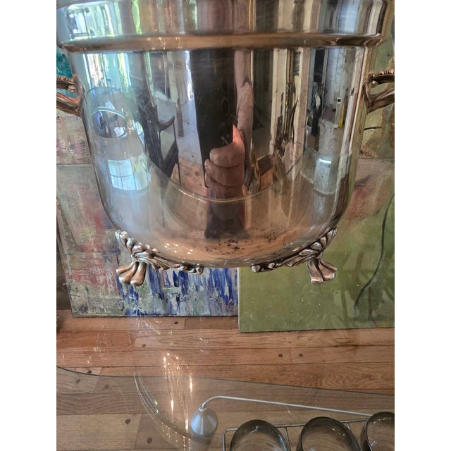 1950s Vintage Mid Century Modern Christofle Style Ice Bucket For Sale - Image 5 of 11