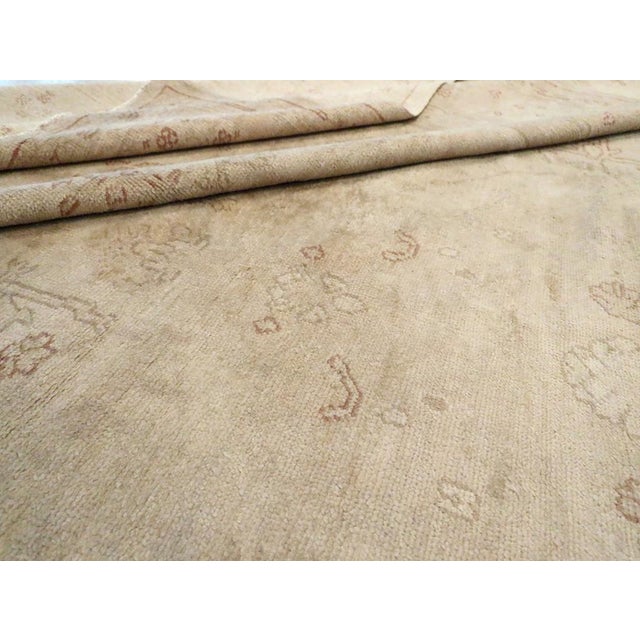 Textile Galerie Shabab Collection Early 20th Century Turkish Oushak Room Size Carpet For Sale - Image 7 of 7