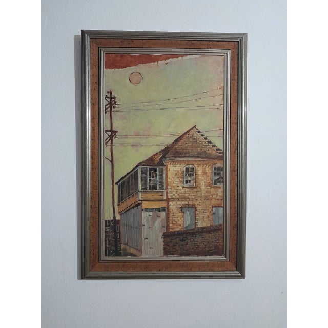 Elpedio Robinson “Forgotten Walls” Architectural Landscape Acrylic on Canvas Painting, Signed For Sale - Image 12 of 12