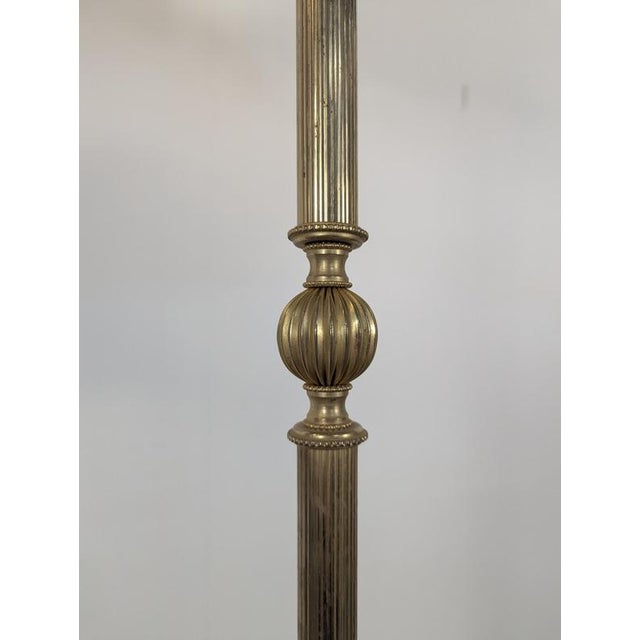 Gold Color Brass Floor Lamp For Sale - Image 4 of 5