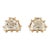 Pair of Ladies 14k Yellow Gold 0.53ct Shield Cut Diamond Nine Prongs Stud Earrings For Sale