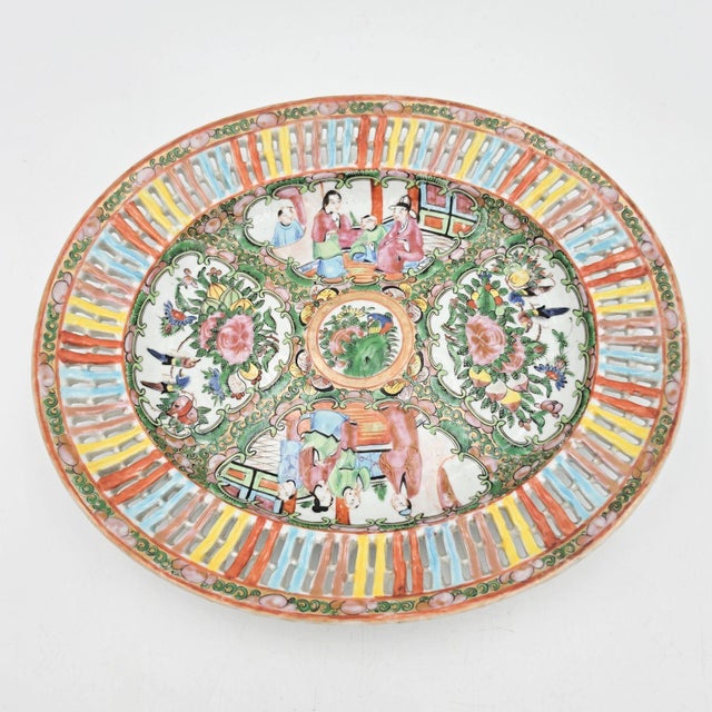 Rose Medallion Chestnut Basket China c.1880 For Sale - Image 13 of 14