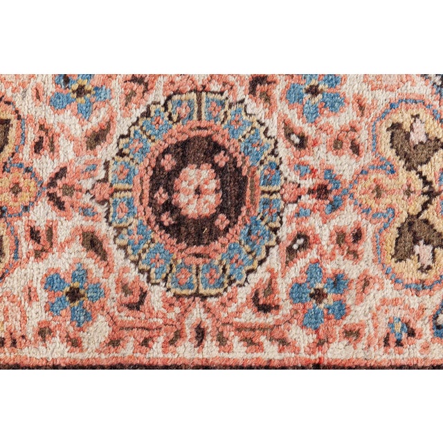Persian Antique Persian Sultanabad Beige Bold Handmade Wool Rug For Sale - Image 3 of 9