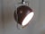 Brown lacquered metal spherical hanging lamp with white lacquered interior in a rectangular chrome frame. The lamp can be...