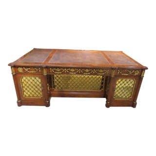 1990s Vintage Francesco Molon Writing Desk W/ Leather Top For Sale