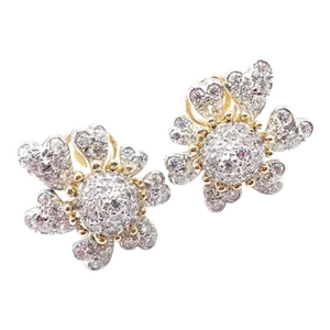Tiffany & Co. Schlumberger Cones And Petals 18k Gold Platinum Diamond Earrings
