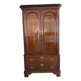 Ethan Allen Georgian Solid Cherry Wood Armoire For Sale