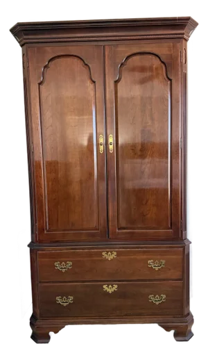 Ethan Allen Georgian Solid Cherry Wood Armoire
