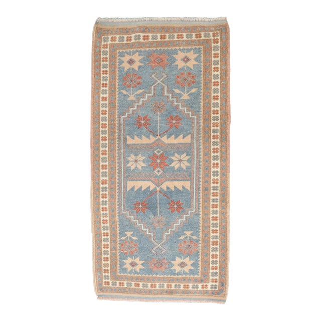 Blue Mini Turkish Konya Rug no. j5304 For Sale