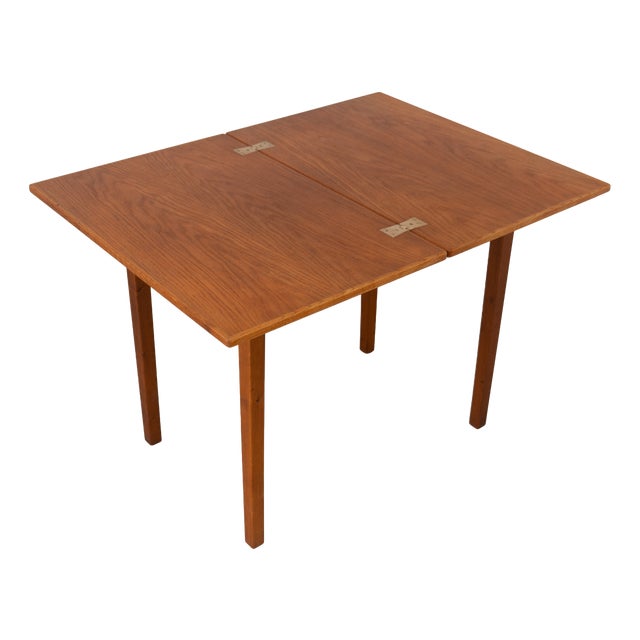 Mid-Century Danish Compact Folding Oak Dining Table attributed to Børge Mogensen, 1950s For Sale