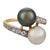 Traditional 1910s Edwardian Natural Pearl Diamond 18k Yellow Gold Toi Et Moi Ring, Size 6.75 For Sale - Image 3 of 6