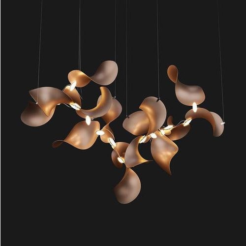 Contemporary Dune 16 Cluster Chandelier in Silver Anodized Aluminum by Moss Objects For Sale - Image 3 of 18