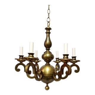 Vintage 1970s Chapman Brass Chandelier For Sale
