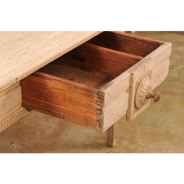 Wood French, 1850s Napoléon III Period Center Table with Carved Motifs and Drawer For Sale - Image 7 of 13